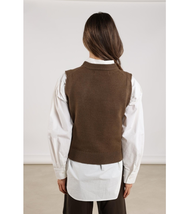 NUKUS Intarsia Spencer 65 fango