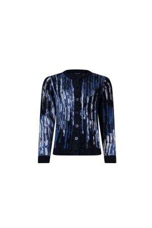 Sarto Fashion Cardigan o-neck p1231 d.blue-navy-offwhite