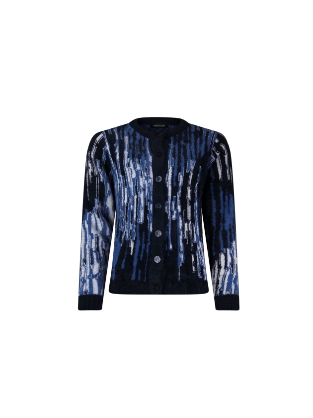 Sarto Fashion Cardigan o-neck p1231 d.blue-navy-offwhite