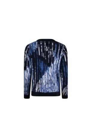 Sarto Fashion Cardigan o-neck p1231 d.blue-navy-offwhite
