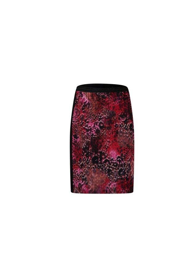 Sarto Fashion Dress stand-up o-neck p1960 scarlet-black faded animal