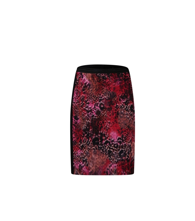 Sarto Fashion Dress stand-up o-neck p1960 scarlet-black faded animal
