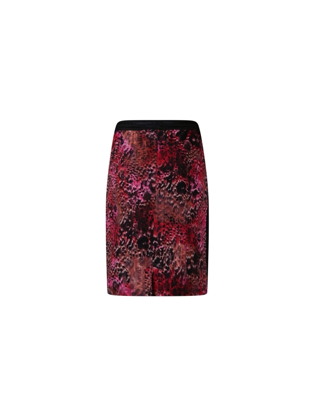 Sarto Fashion Dress stand-up o-neck p1960 scarlet-black faded animal