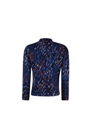 Sarto Fashion Jacket stand-up collar p1102 dutch blue- mocca macro snake