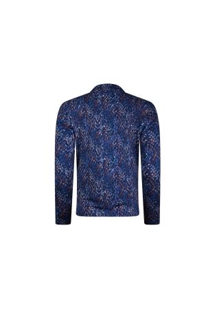 Sarto Fashion T-shirt v-neck p1971 blue-mocca snake skin minimal