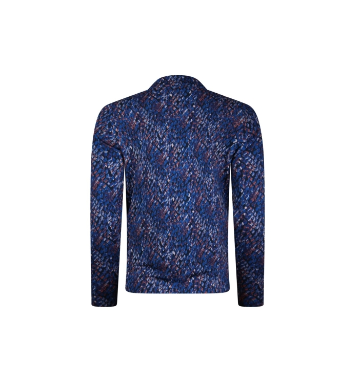 Sarto Fashion T-shirt v-neck p1971 blue-mocca snake skin minimal
