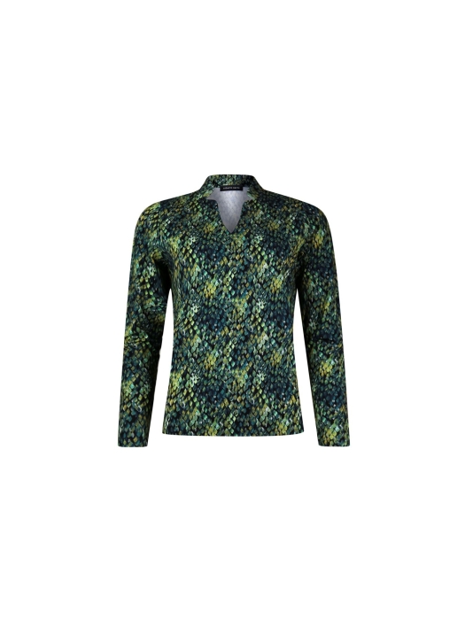 Sarto Fashion T-shirt v-neck p1970 green snake skin minimal