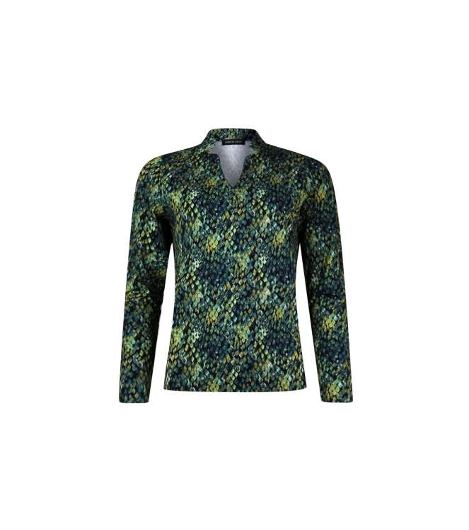 Sarto Fashion T-shirt v-neck p1970 green snake skin minimal