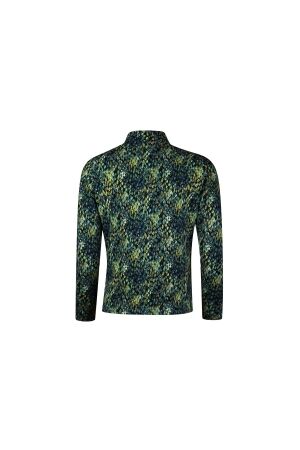 Sarto Fashion T-shirt v-neck p1970 green snake skin minimal