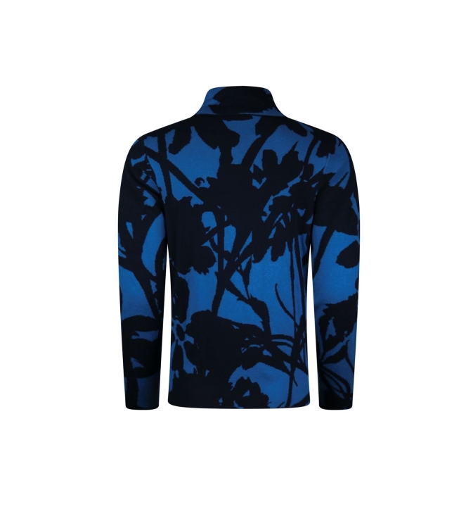 Sarto Fashion Pullover rollcollar p1421 d.blue-navy shadow flower