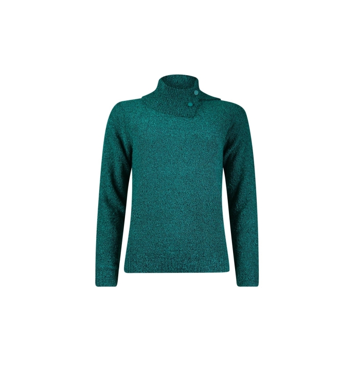 Sarto Fashion Pullover split rollcollar p675 green agate