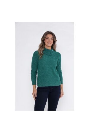 Sarto Fashion Pullover split rollcollar p675 green agate