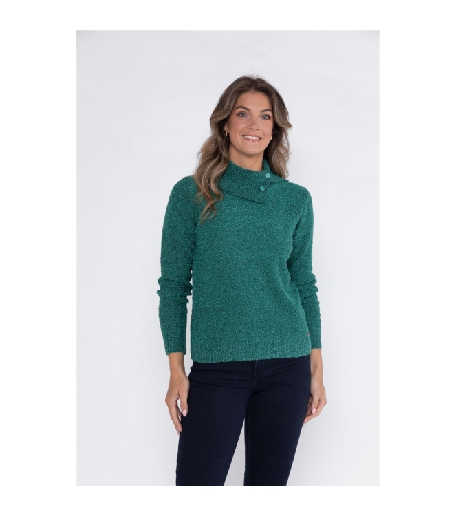 Sarto Fashion Pullover split rollcollar p675 green agate