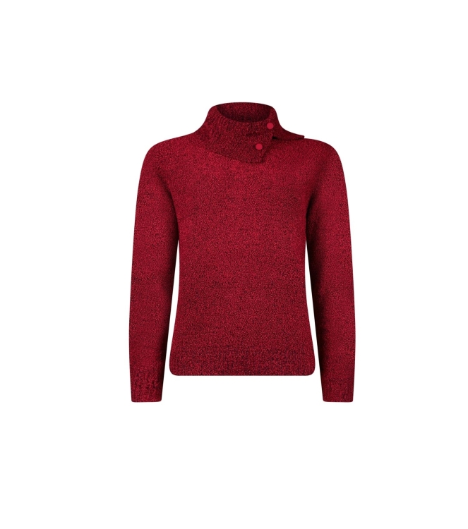 Sarto Fashion Pullover split rollcollar p249 scarlet