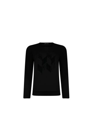 Sarto Fashion Blouson ballet neck p1651 black flockprint on black