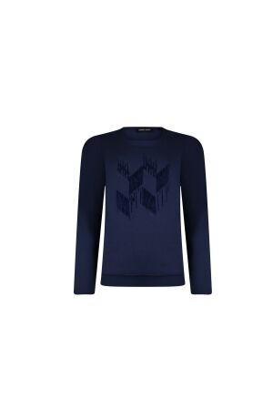 Sarto Fashion Blouson ballet neck p1650 navy flockprint on navy
