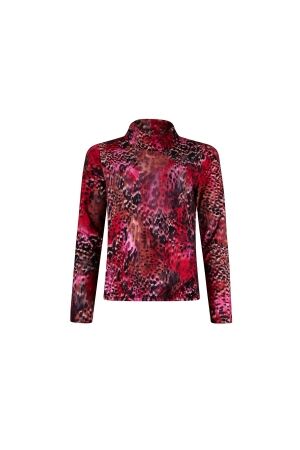 Sarto Fashion T-shirt rollcollar p1960 scarlet-black faded animal