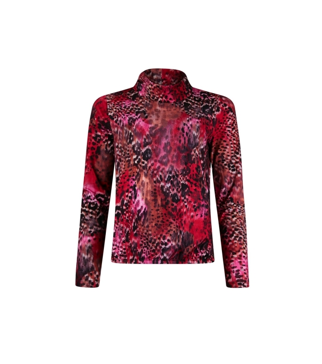 Sarto Fashion T-shirt rollcollar p1960 scarlet-black faded animal
