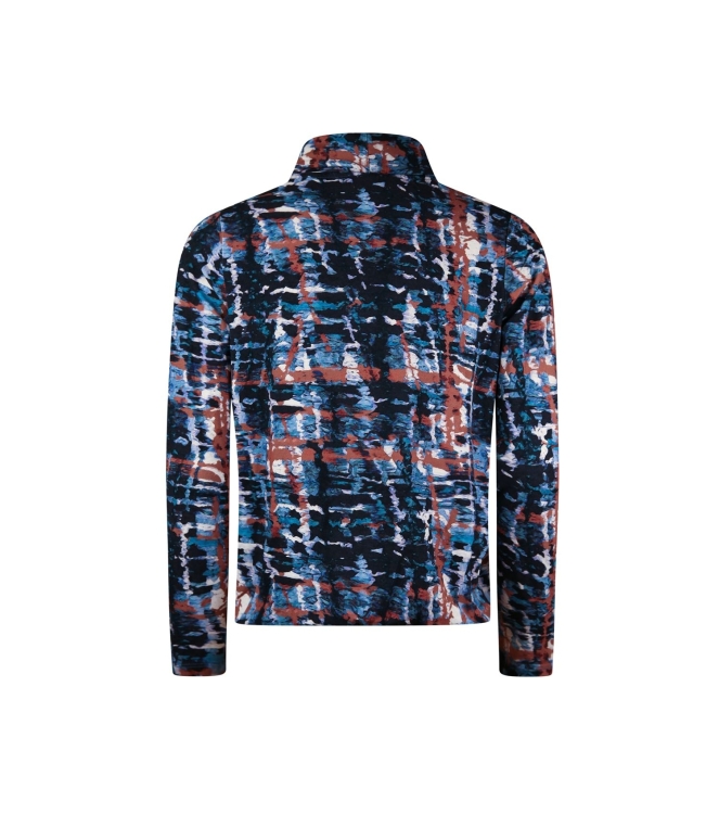 Sarto Fashion T-shirt rollcollar p1040 navy-mocca+ painted check