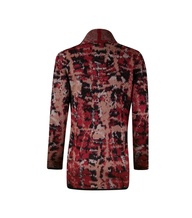 Sarto Fashion Cardigan shawlcollar p1720 ruby+ check mohair jacquard