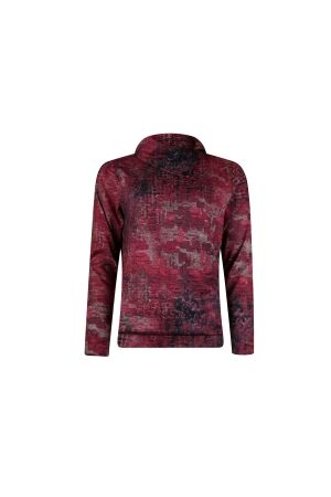 Sarto Fashion Pullover rollcollar with buttons p1830 scarlet-black+ structuremix