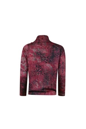 Sarto Fashion Pullover rollcollar with buttons p1830 scarlet-black+ structuremix