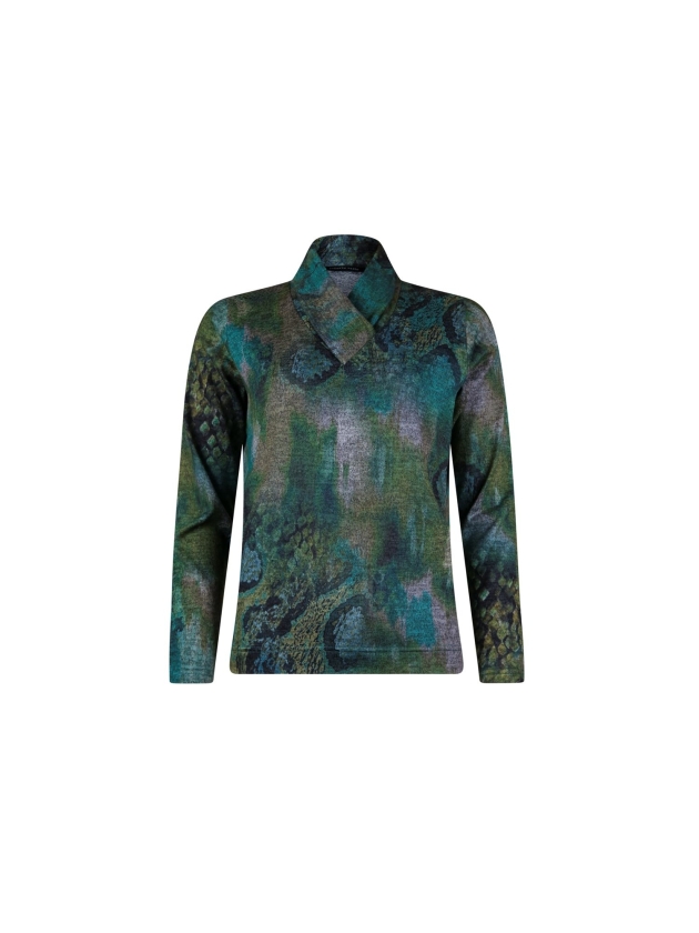 Sarto Fashion Pullover v-neck p1810 green agate+ snake mix