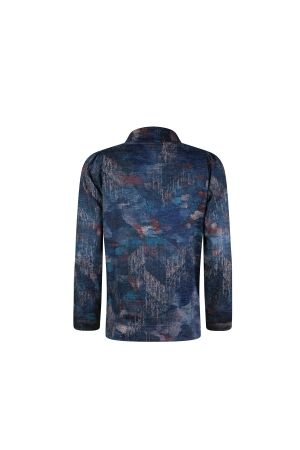 Sarto Fashion Pullover standup o-neck p1820 dutch blue-mocca+ flower mix
