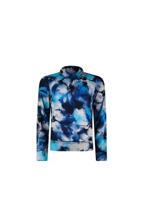 Sarto Fashion T-shirt rollcollar p1955 dutch blue-navy painted flowe
