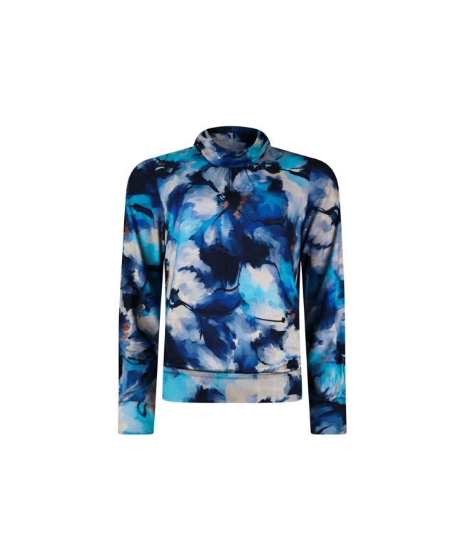 Sarto Fashion T-shirt rollcollar p1955 dutch blue-navy painted flowe