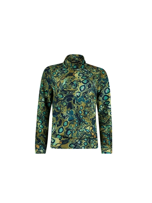 Sarto Fashion T-shirt rollcollar p1950 green snake print