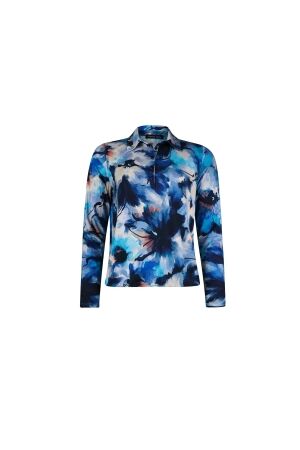 Sarto Fashion Blouson polo p1955 dutch blue-navy painted flowe