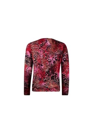 Sarto Fashion T-shirt ballet neck p1960 scarlet-black faded animal