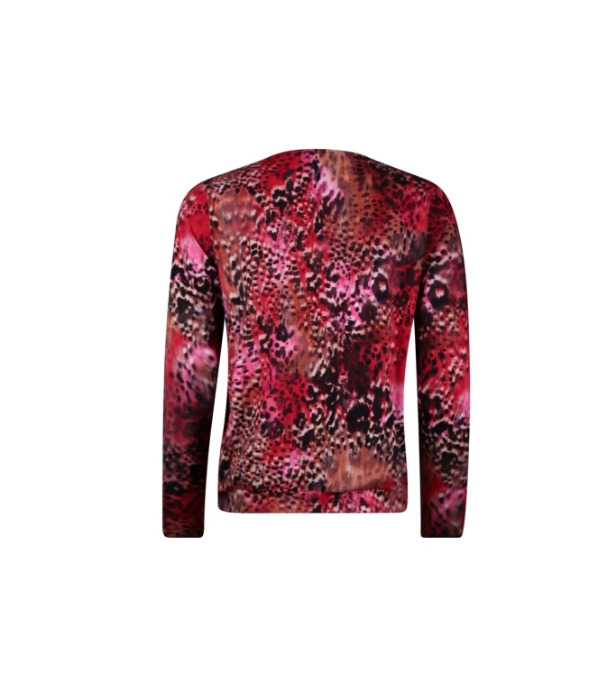 Sarto Fashion T-shirt ballet neck p1960 scarlet-black faded animal