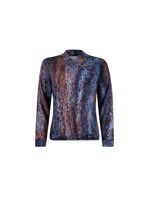 Sarto Fashion Pullover v-neck p1745 dutch blue-mocca+ animal prin