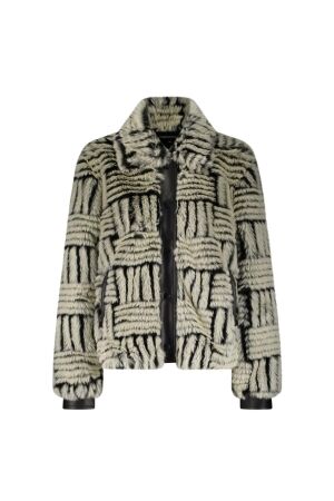Tramontana Jacket Faux Fur PU Details 6802 Stone/black