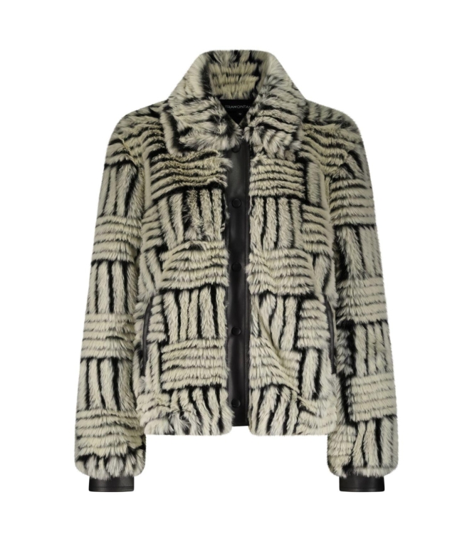 Tramontana Jacket Faux Fur PU Details 6802 Stone/black