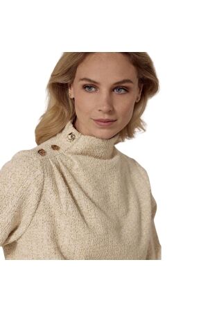 Tramontana Lurex Boucl Jumper Button Details 6801 Stone mel