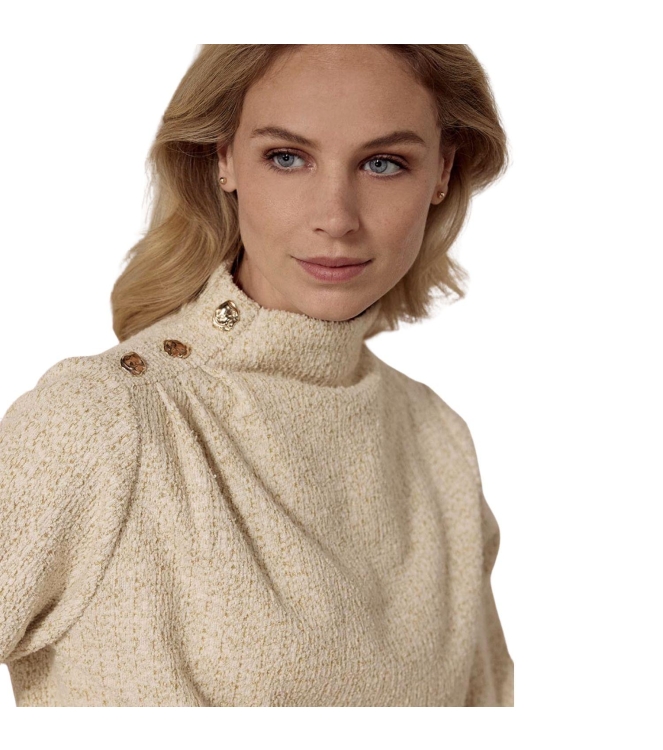 Tramontana Lurex Boucl Jumper Button Details 6801 Stone mel