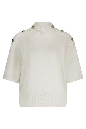 Tramontana Short-Sleeve Jumper Button Detail 6801 Stone mel