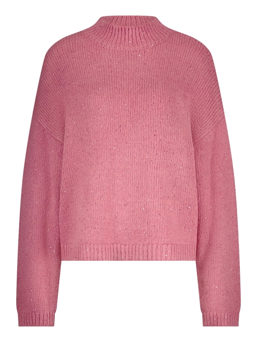 Tramontana Turtle-Neck Lurex Jumper 4510 Rosewood
