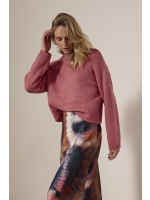 Tramontana Turtle-Neck Lurex Jumper 4510 Rosewood