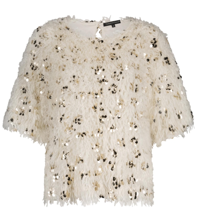 Tramontana Feathered Sequin Top 6800 Stone