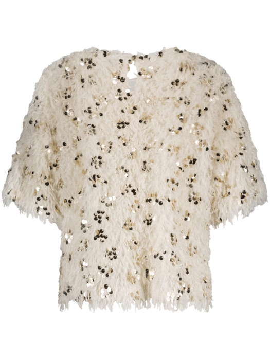 Tramontana Feathered Sequin Top 6800 Stone