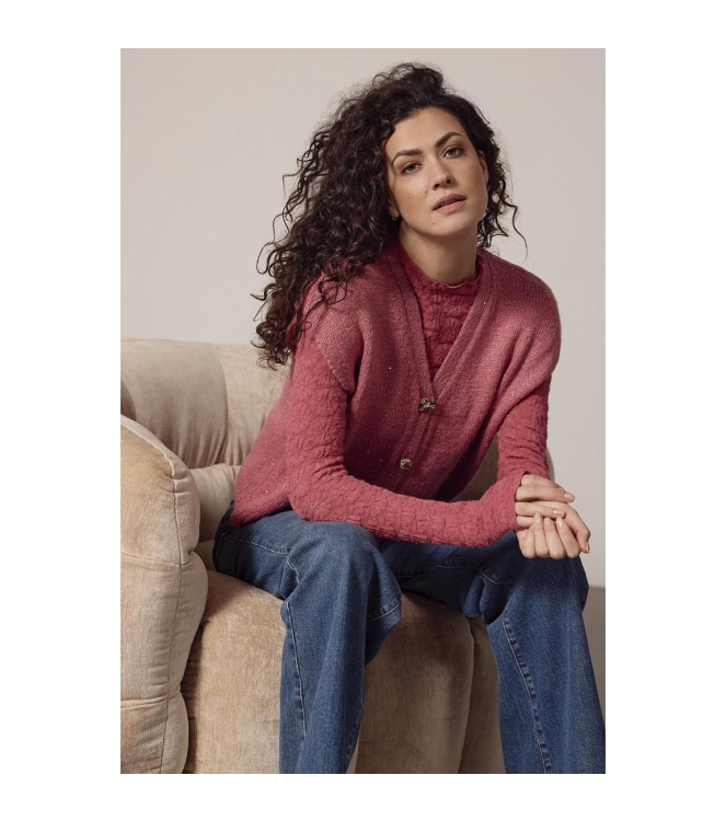 Tramontana Brushed Stretch Lace Top 4510 Rosewood