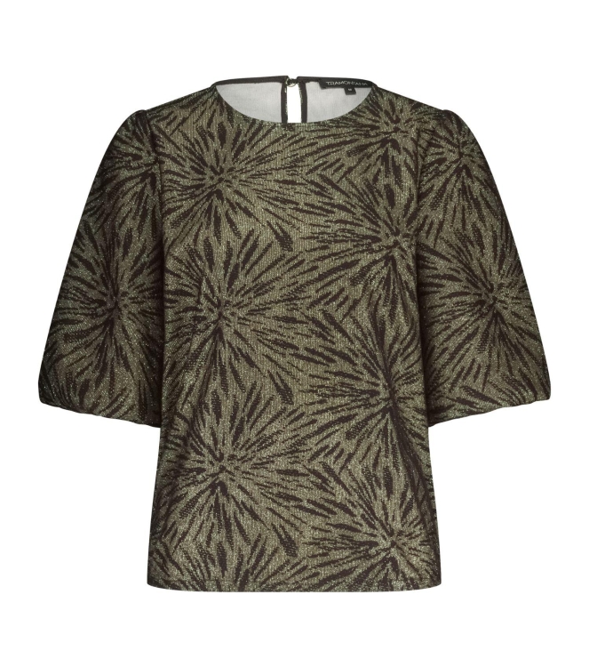 Tramontana Puff-Sleeve Top Sparkling Pattern 9000 Black