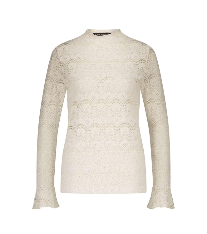 Tramontana Flared-Sleeve Brushed Lace Top 6800 Stone