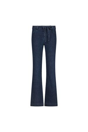 Tramontana Lurex Wide-Leg Denim Trousers 5033 Dark blue denim