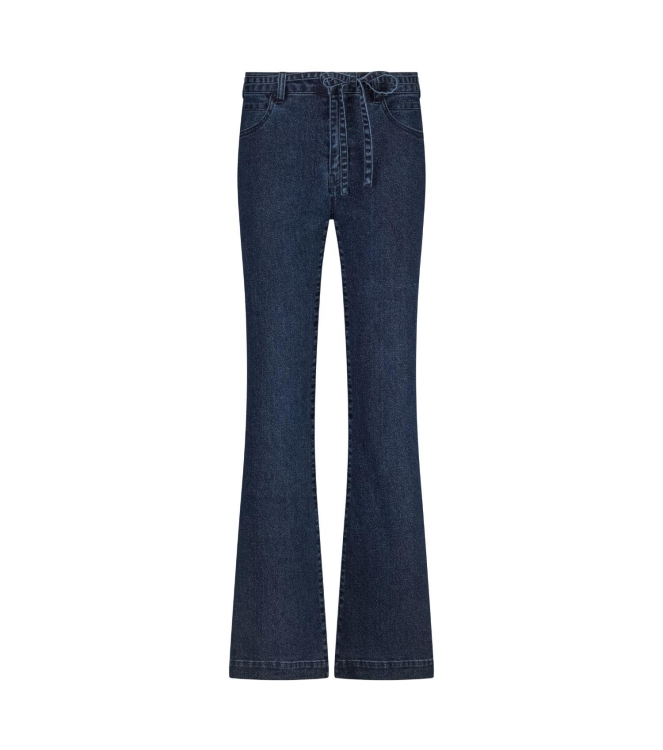 Tramontana Lurex Wide-Leg Denim Trousers 5033 Dark blue denim
