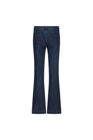 Tramontana Lurex Wide-Leg Denim Trousers 5033 Dark blue denim